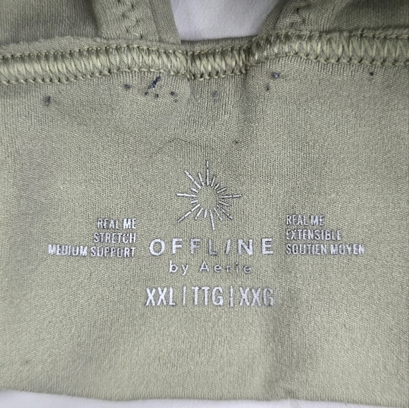 Aerie Bra XXL Women Green Square Neck Tank Bralette Sports Soft V Back - Picture 3 of 8